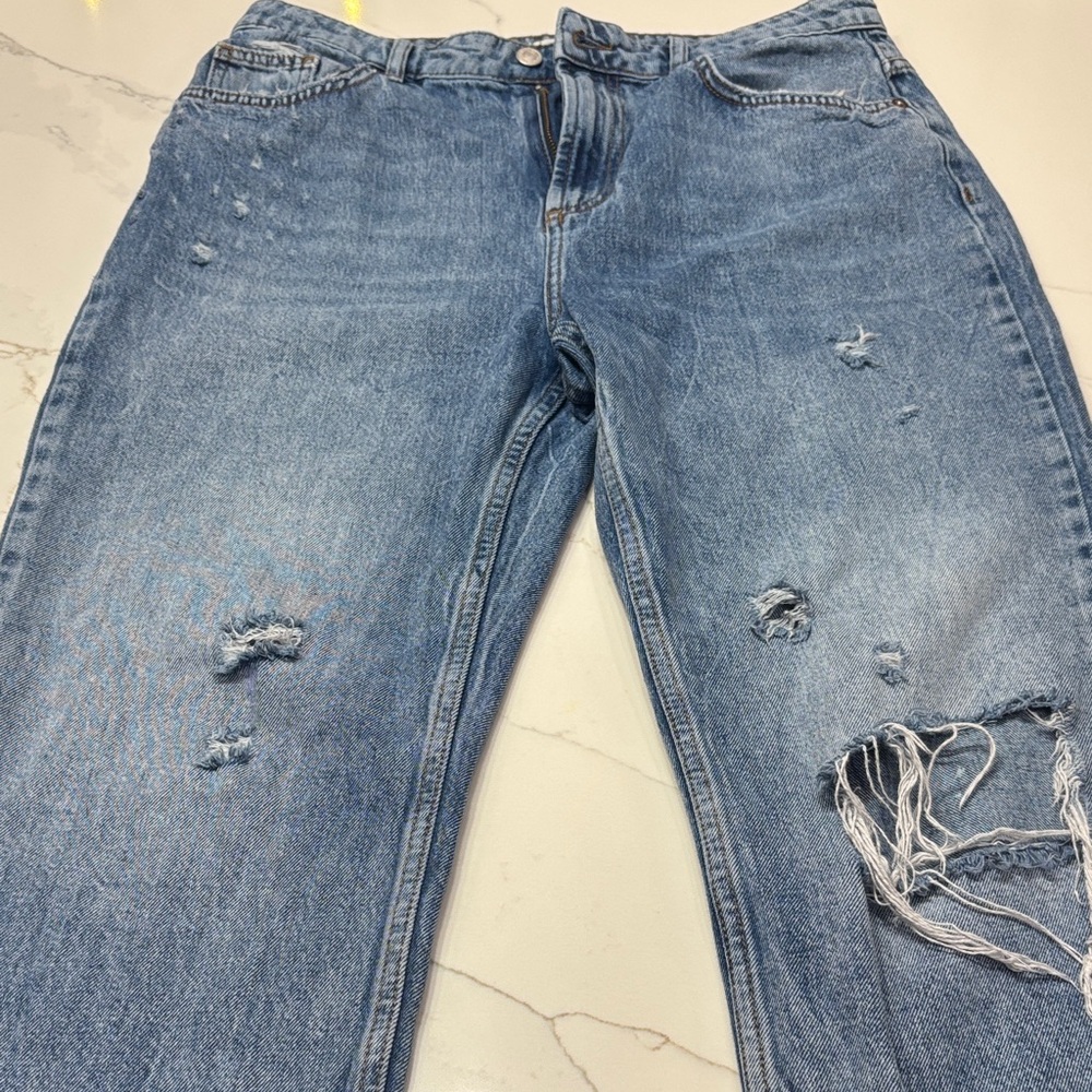 FP Movement by Free People Light Blue Distressed Boyfriend Jeans